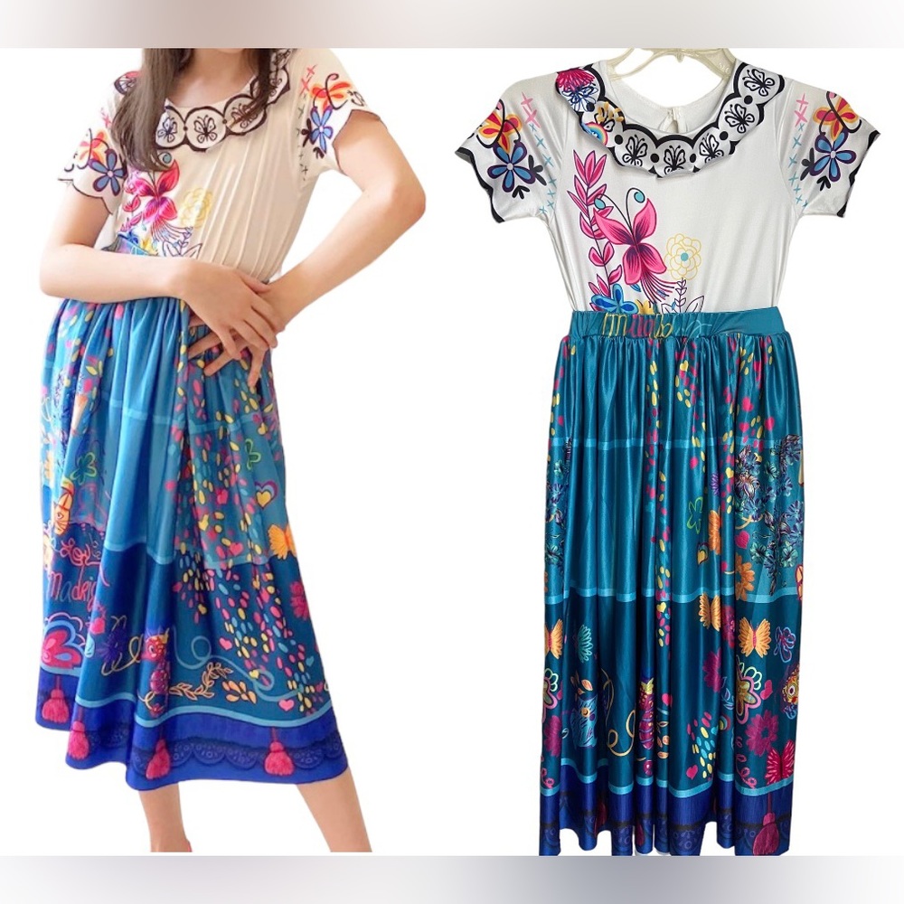 Encanto |  Mirabel Madrigal long Dress | for girls 7 to 8 years old |